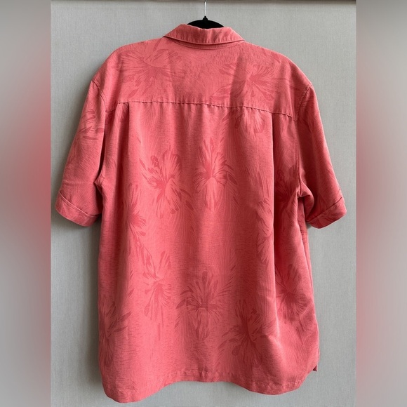 Cubavera Men’s Resort Guayabera-Style Shirt – Coral Tropical Rayon Blend Size L - Picture 4 of 9